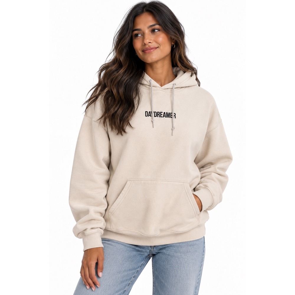 Bowery Supply Co Daydreamer Cream Beige Hoodie Sweatshirt Medium
